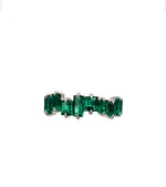 Asymmetrical Emerald Eternity Ring